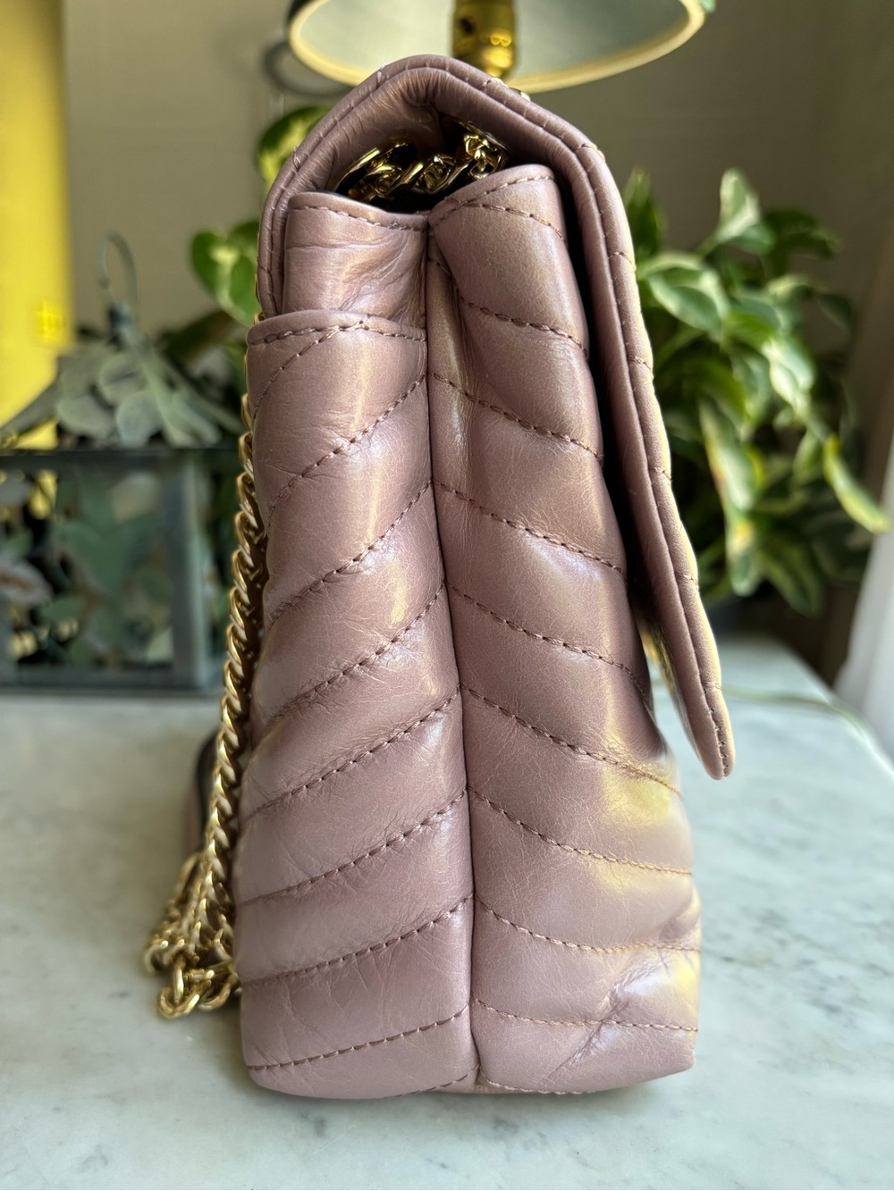 Rebecca Minkoff Edie Flap Quilted Blush Pink Shoulder Bag with Gold Chain - Picture 4 of 10